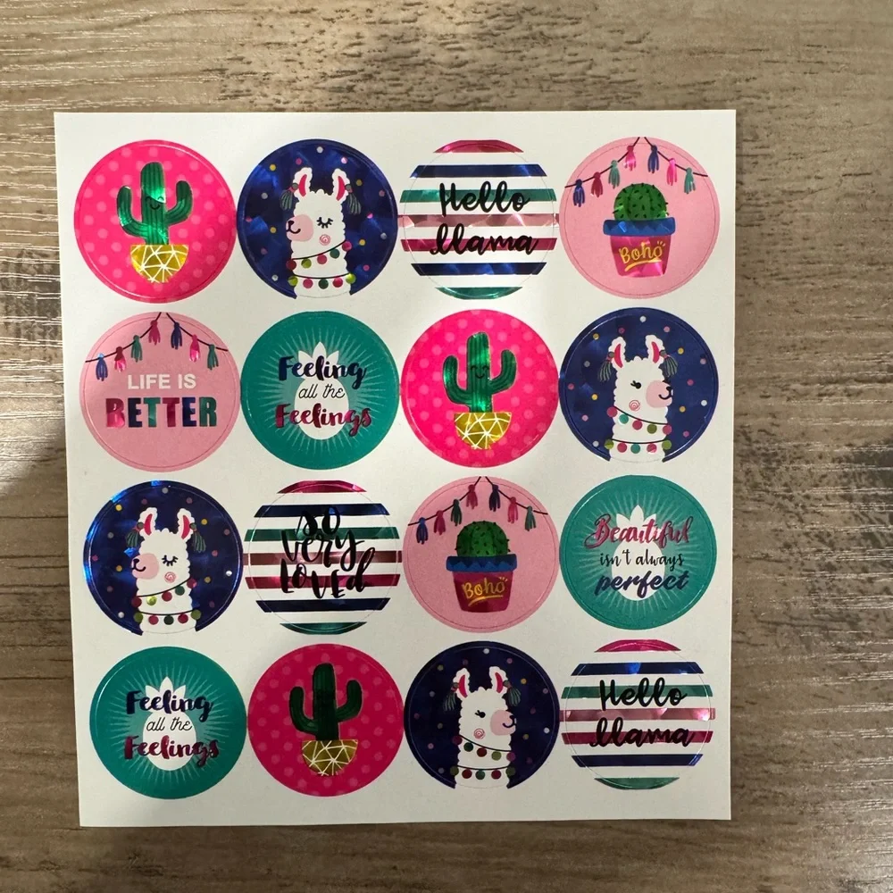 Colorful Floral and Polka Dot Notebooks with Llama Stickers - Picture 9 of 9